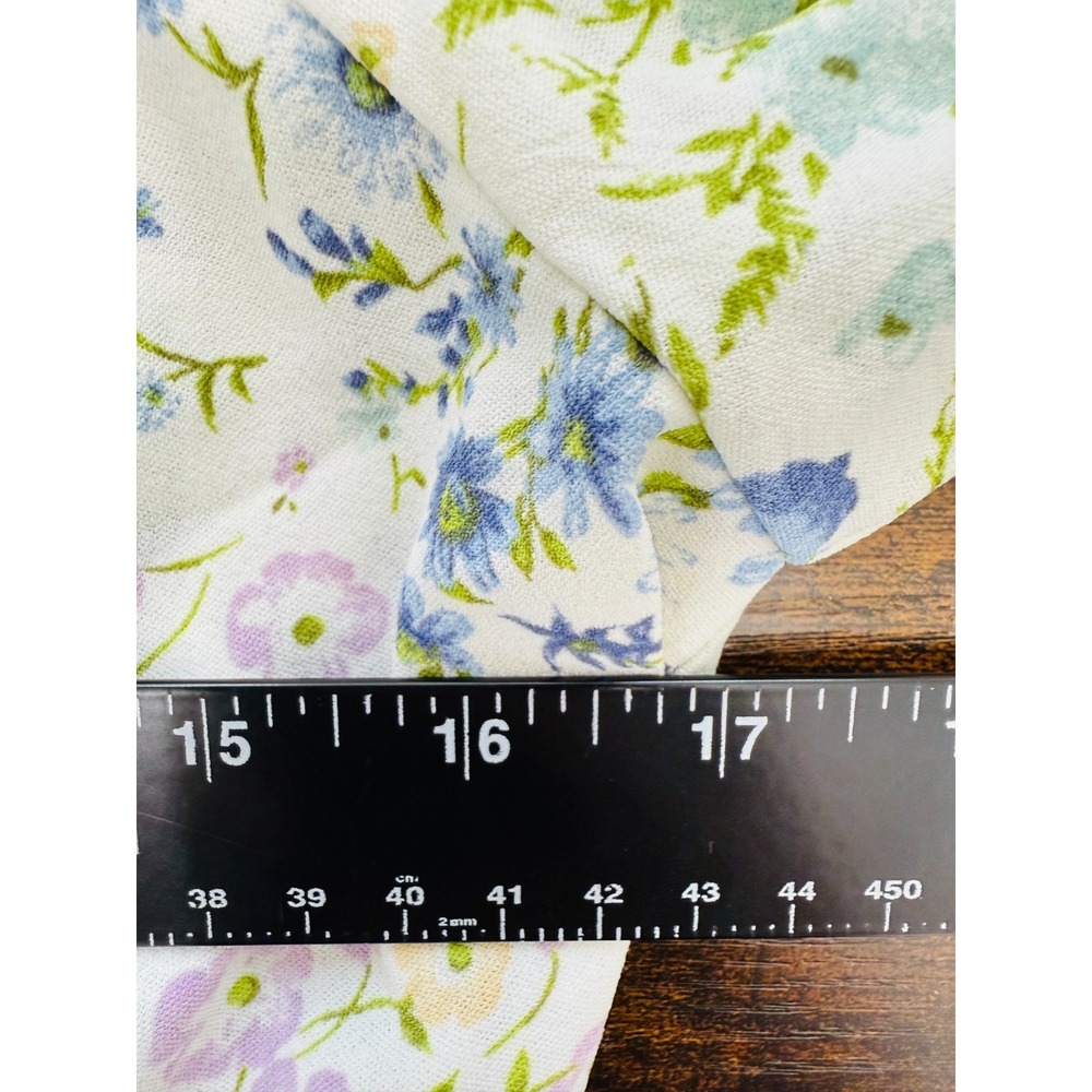 Monteau Floral Babydoll Midi Dress Size L Cottagecore Lace Trim Peasant Milkmaid - Picture 8 of 10